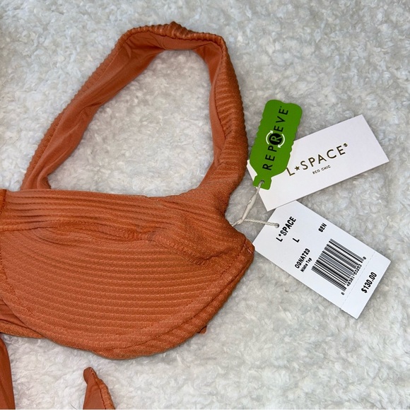 L*Space Nikita Underwire Ribbed Bikini Top Large NEW - Picture 2 of 4